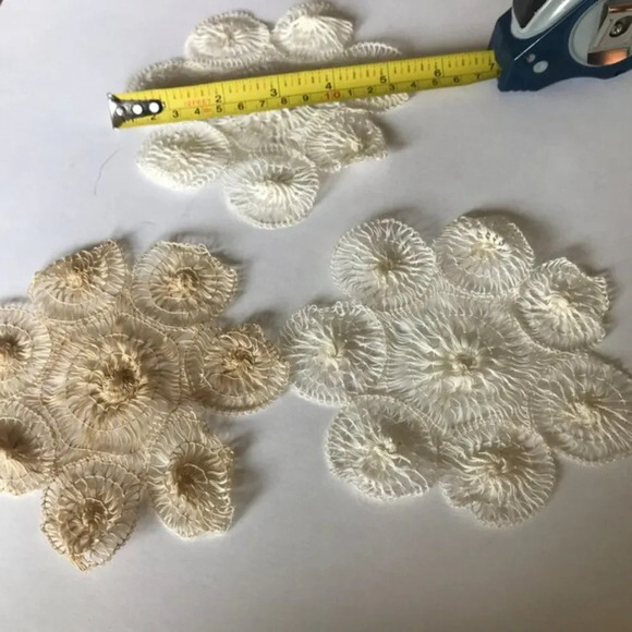 Lace Doilies Vintage Crochet Macrame Handmade Antique - Picture 2 of 10
